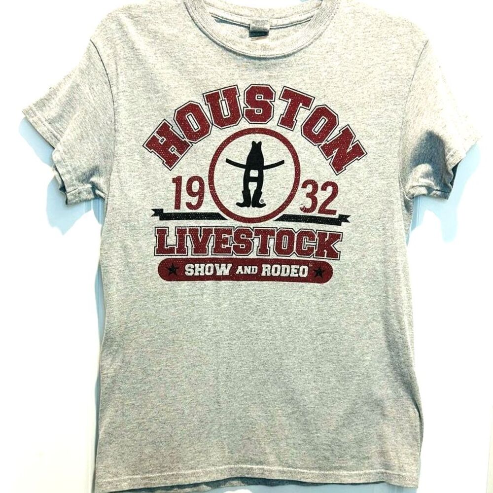 $7 or 2/$10 t-shirt sale: distressed Houston Livestock Show & Rodeo tee sz Small